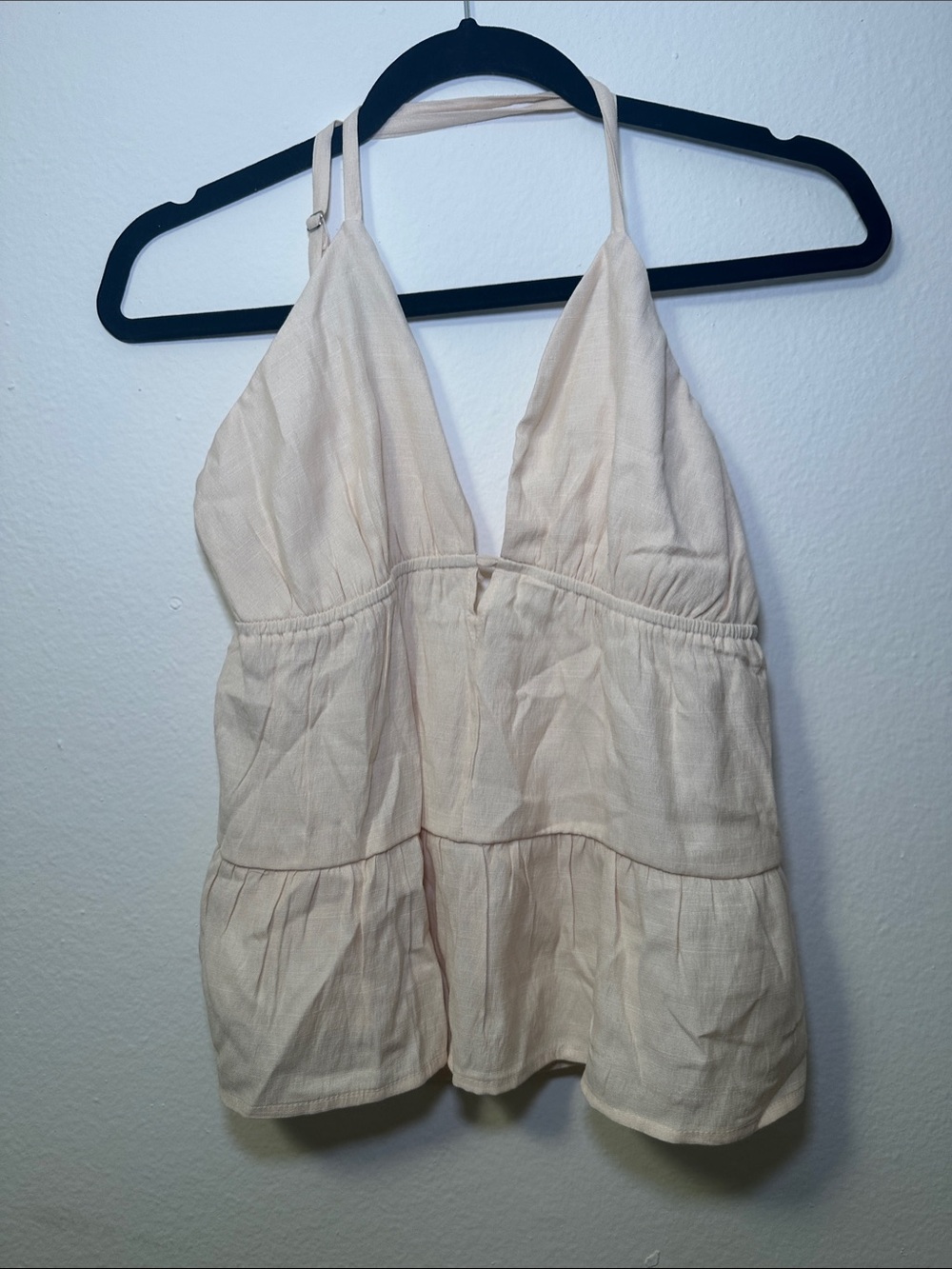 Sexy Open Back Cream Good Luck Gem Cream Top
